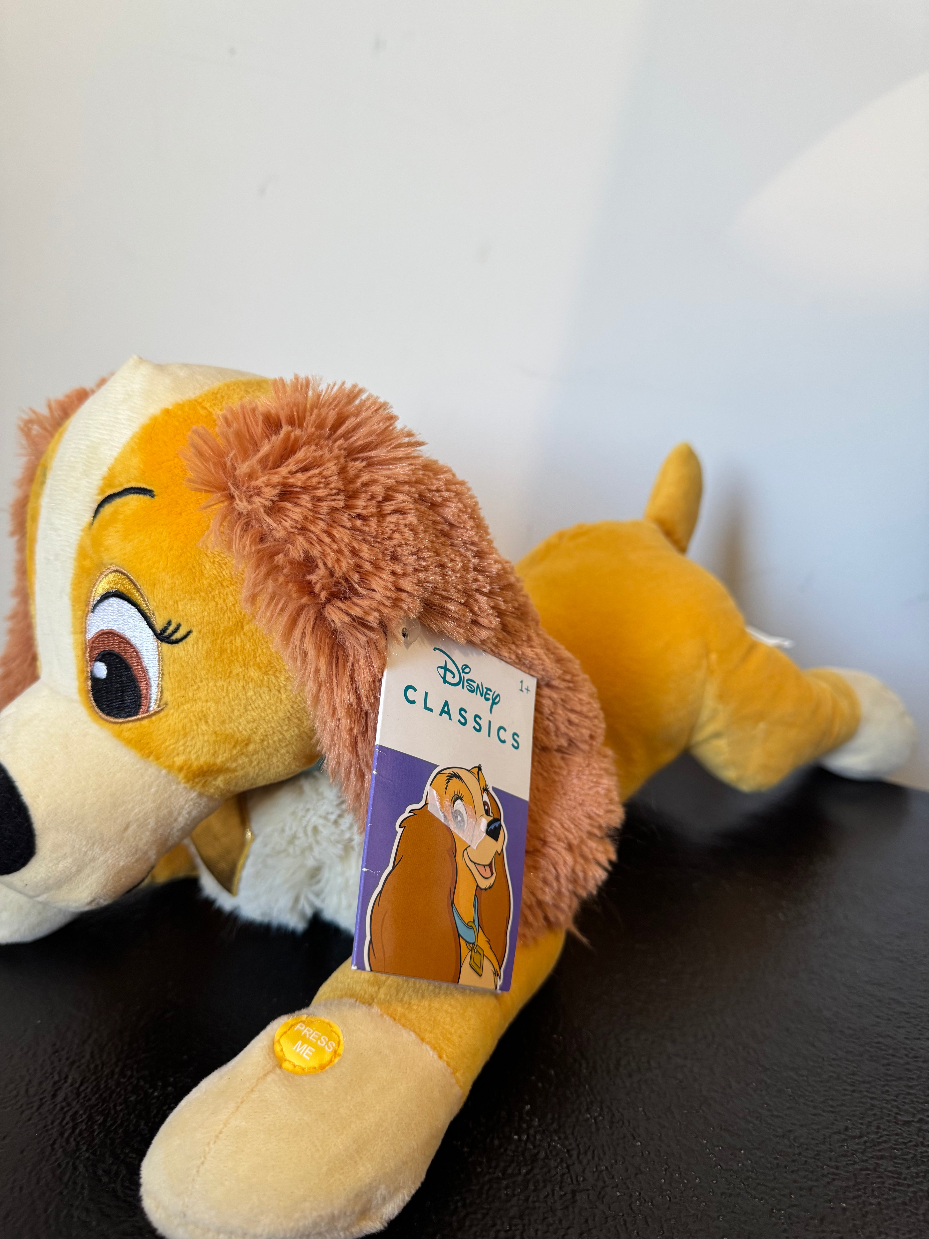 Peluche sonore Lady — La Belle et le Clochard (43 cm) — Disney Classics