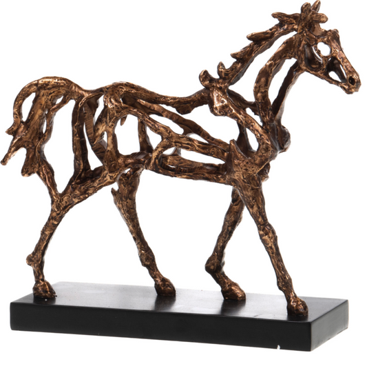 statue cheval en resine martelée